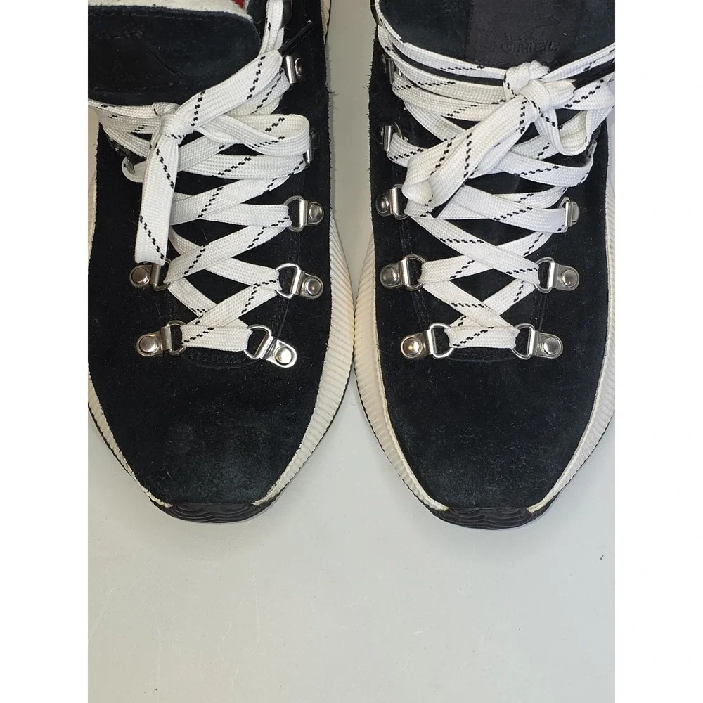Sorel Boots Womens Size 9 Out N About Plus Conquest Black White Faux Fur Snow